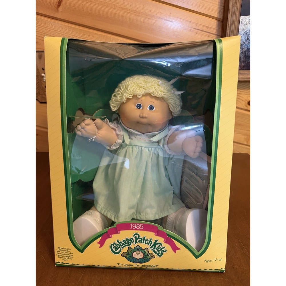 Cabbage Patch Kids Ermina Lanore 1985 Doll Blonde Hair Original Box